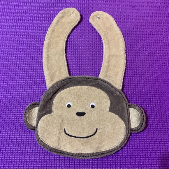 NEW Carter’s Monkey Terrycloth Bib for Babies - Picture 2 of 3